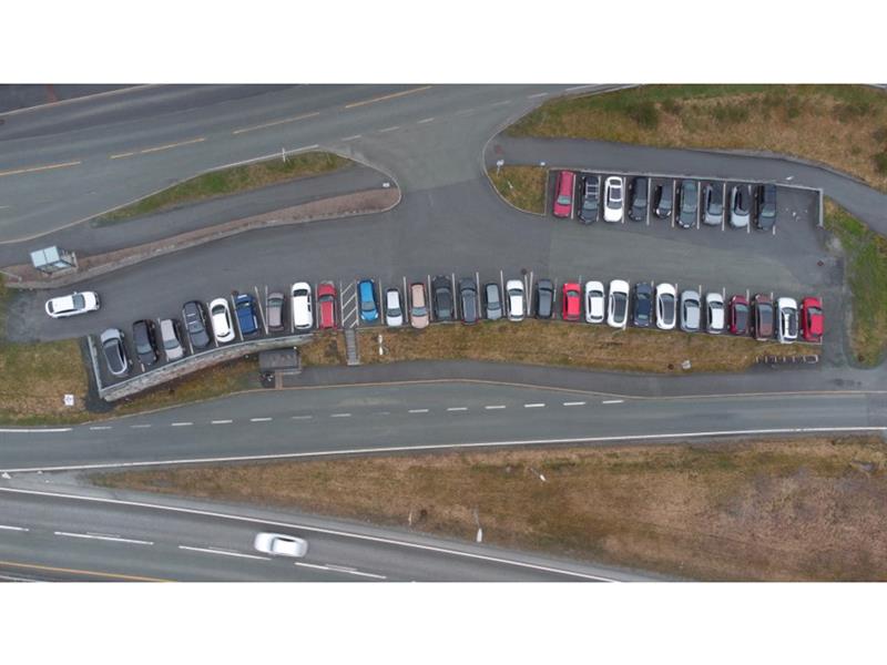 Innfartsparkeringen til Ranheim fabrikker. Bilde