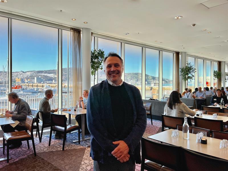 Fylkesordfører Tore O. Sandvik på Trondheimsfjordkonferansen på Clarion Hotel & Congress Brattøra. Foto: Ida Valsø.