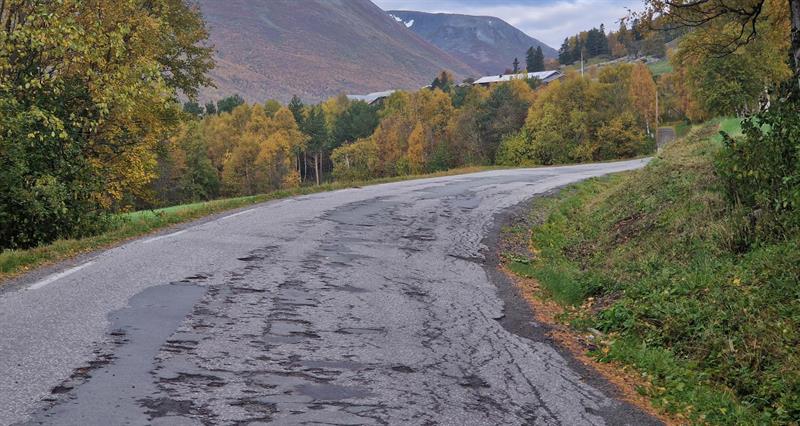 Storlidalsvegen i Oppdal. Bilde. Foto: Trøndelag fylkeskommune.