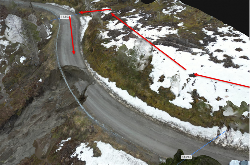 FV6996 Midterfjellvegen - ustabilt rasområde