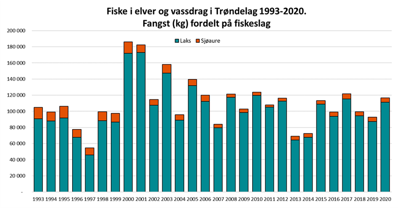 Elvefiske i Trønderske elver og vassdrag i 1993-2020 Elvefiske i Trønderske elver og vassdrag i 1993-2020