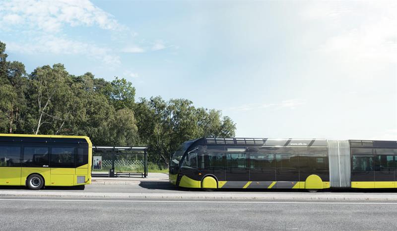 busser på holdeplass