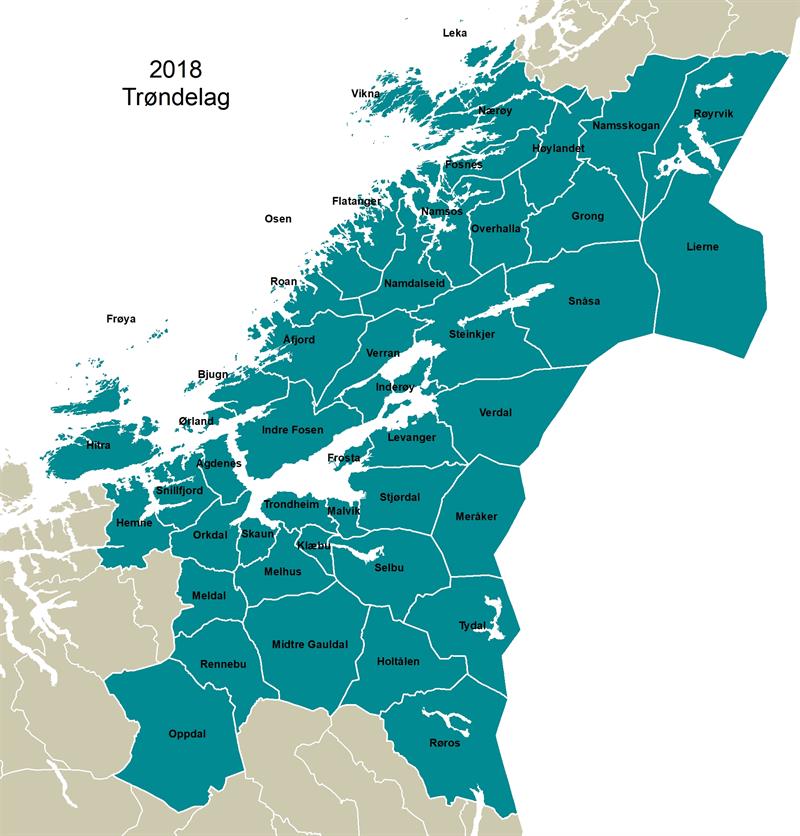 Faktafredag - Hvordan trøndelagskartet har endret seg i årene 2017-2020