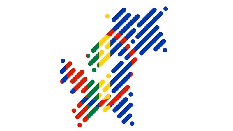 bilde uten div.jpg Grafisk element for Trøndelag fylkeskommune med sørsamiske farger (Illustrasjon: Trøndelag fylkeskommune)