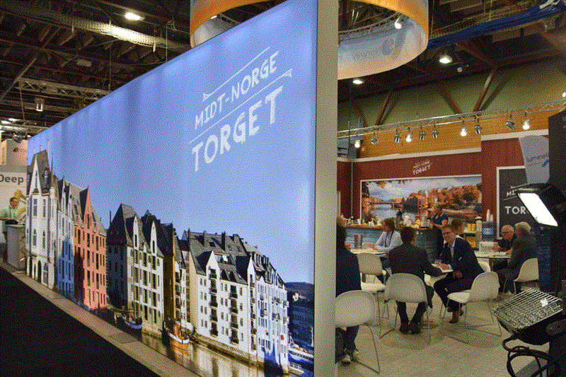 Den Midt-Norske standen på Offshore Northern Seas i 2018. Foto: Møre og Romsdal fylkeskommune.