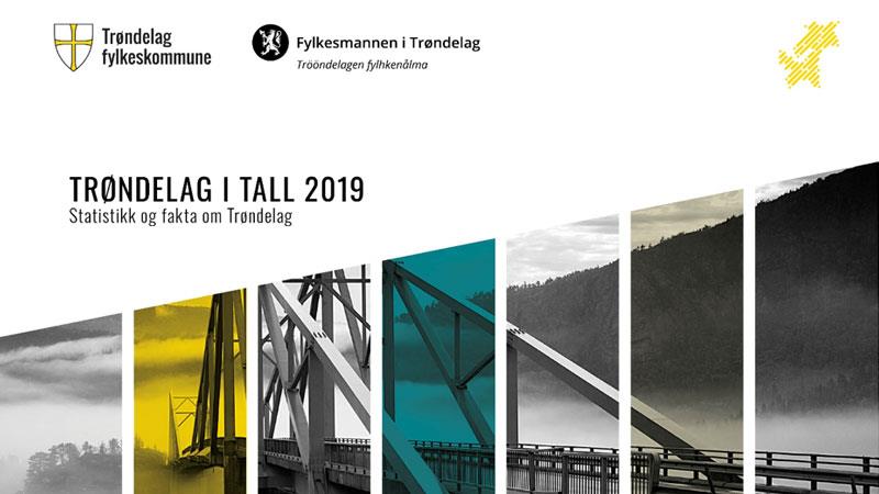Illustrasjonsbilde av forsiden til Trøndelag i tall 2019 (Illustrasjon: Trøndelag fylkeskommune)