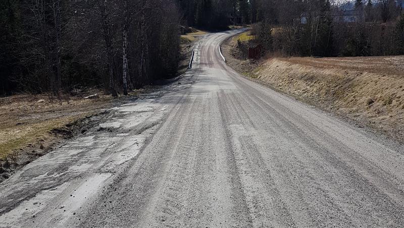 Fylkesveg 7054 i Overhalla. Bilde. Foto: Trøndelag fylkeskommune.