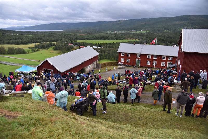 Bilde av det freda gårdsanlegget på Oppgården i Kvelia, Lierne. 