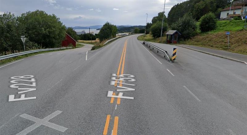 Bilde av krysset Kvistadbakkan, Inderøy.