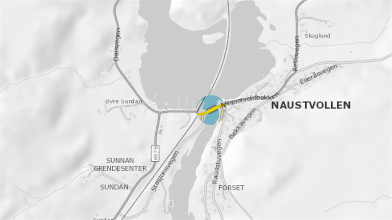 Sunnan bru Kart av Sunnan bru, Steinkjer.