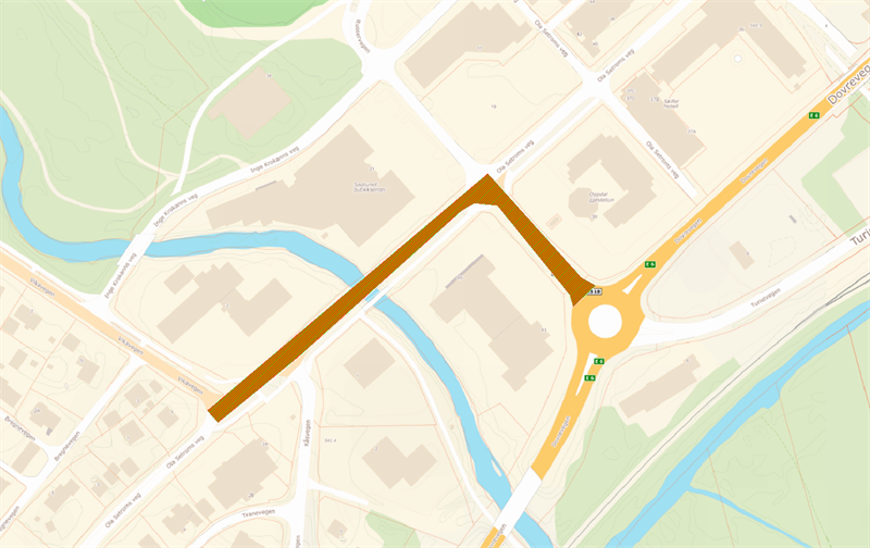 Kartutsnitt strekning