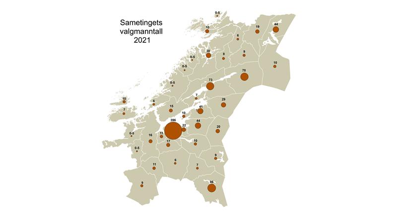 Sametingets valgmanntall 2021
