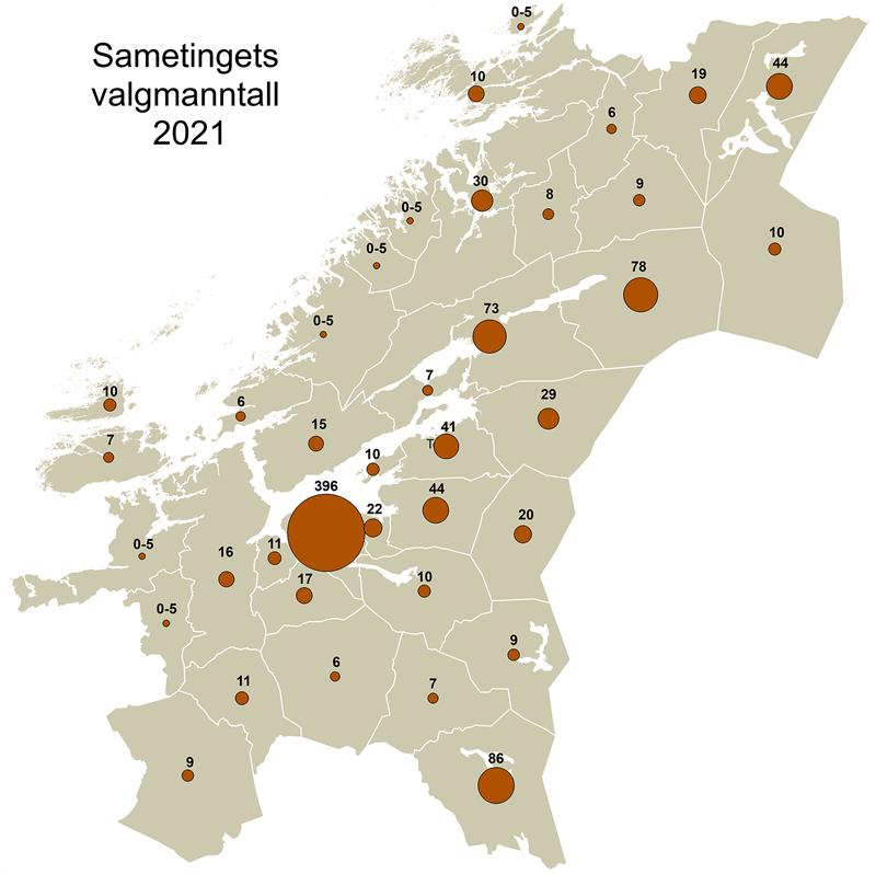 Sametingets valgmanntall 2021