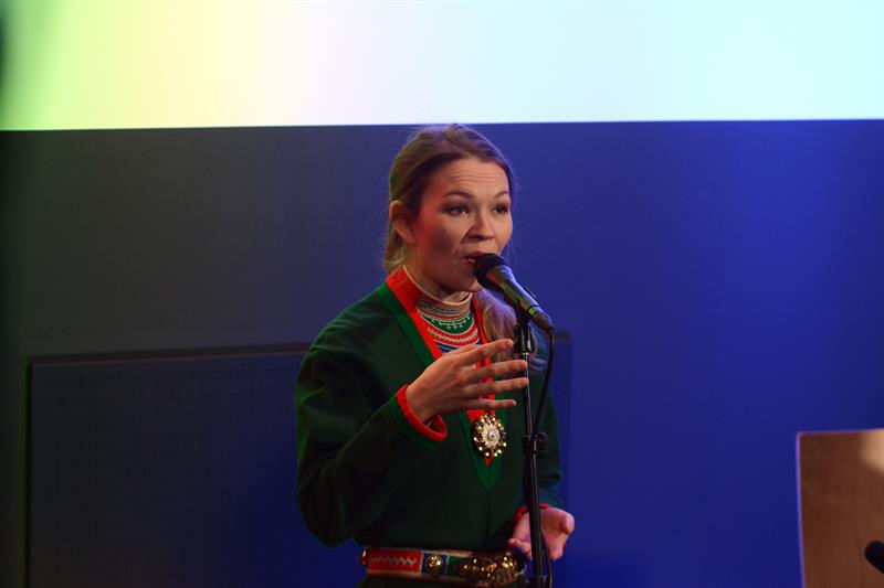 Marja Mortensson fikk kulturprisen for 2020. Foto: Mona Jønvik Andersson