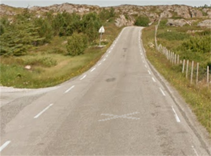 Dyrøyvegen Bilde av Dyrøyvegen på Frøya (Foto:Trøndelag fylkeskommune)