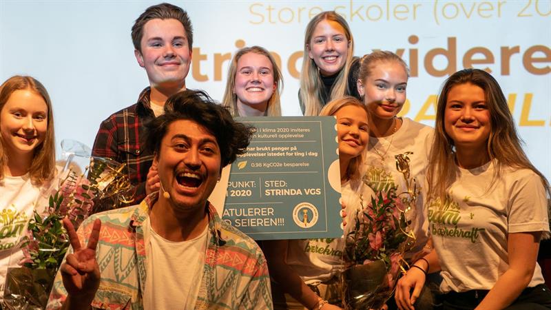 Strinda videregående skole var en av de to vinnerne i NM i klima 2020.  Foto: Johan Grøtheim Eilertsen