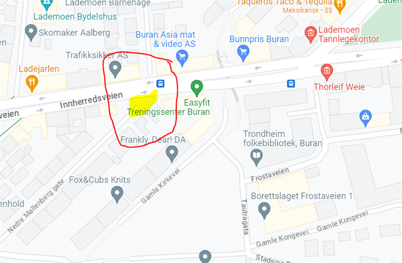 Innherredsveien. Kart