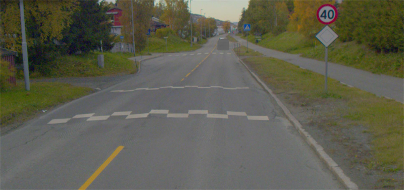 Bratsbergvegen i Trondheim. Bilde.