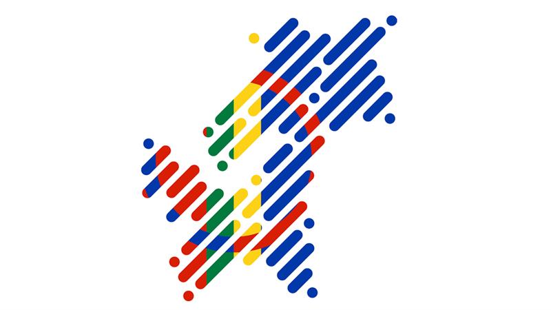 bilde uten div.jpg Grafisk element for Trøndelag fylkeskommune med sørsamiske farger (Illustrasjon: Trøndelag fylkeskommune)
