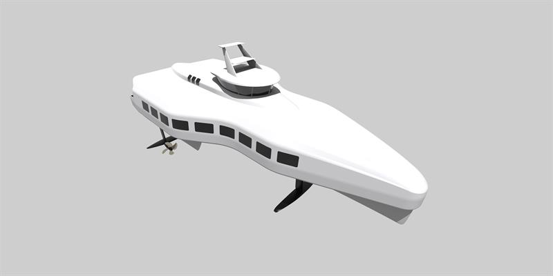 Illustrasjon av hurtigbåt fra LMG Marin.
