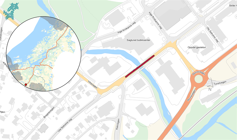 Kartutsnitt Ålma bru