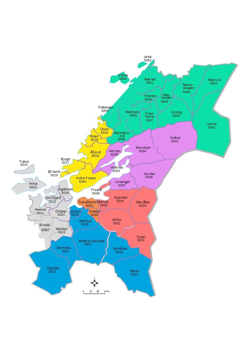 Regionkart Trøndelag