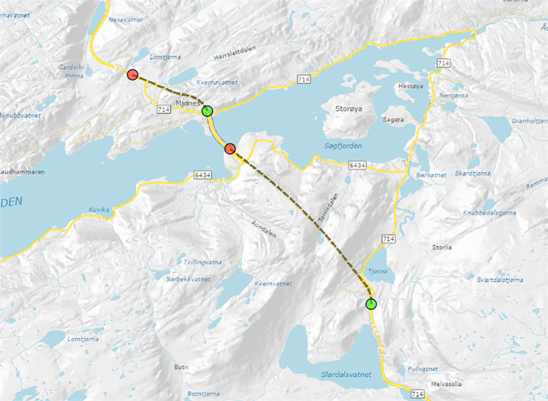 Fylkesvei 714 Åstfjord Fylkesvei 714 Åstfjord. Kart