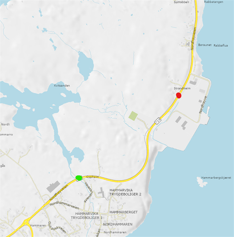 Kart Kart. Nordfrøyveien
