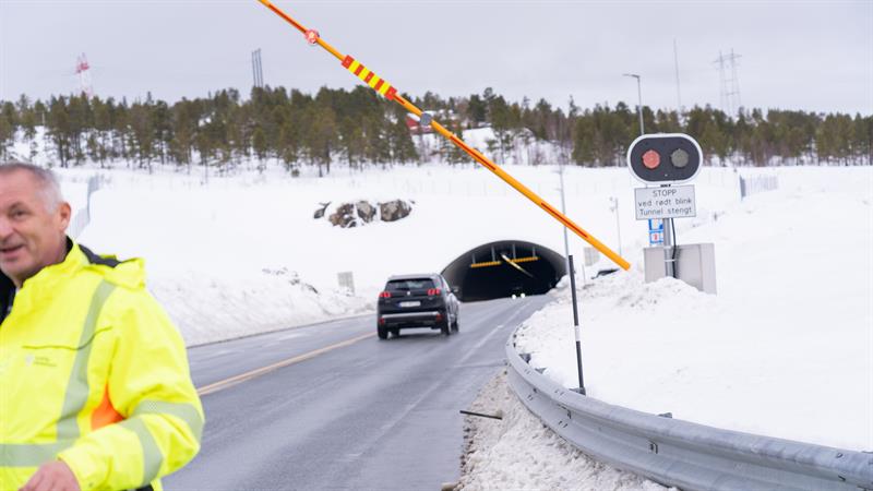 Bilist kjører mot rødt lys. Bilde