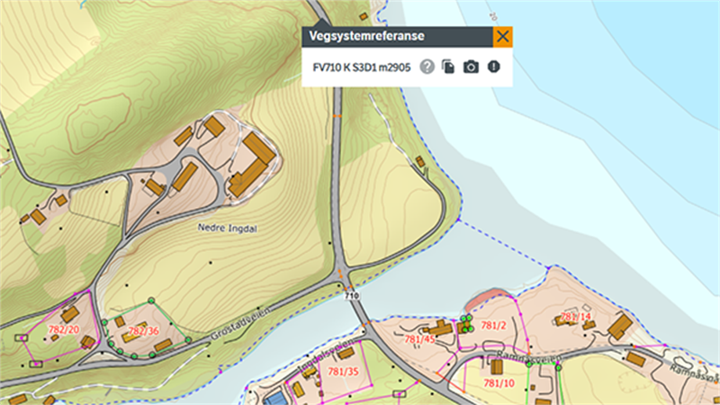 Kart Ingdalsveien. Kartgrafikk