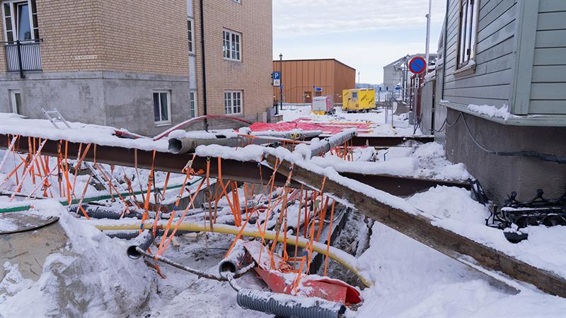 Vegarbeid i Kongens gate. Bilde