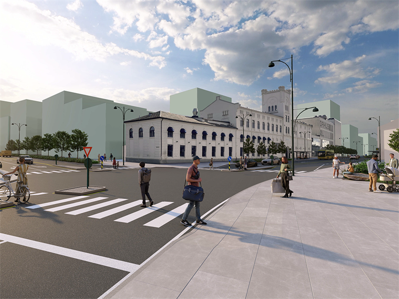 Illustrasjon av metrobusstrasé. Illustrasjon