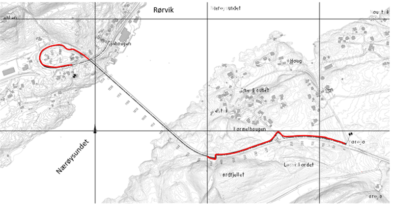 Kartet viser området som skal reguleres. Foto: Trøndelag fylkeskommune.