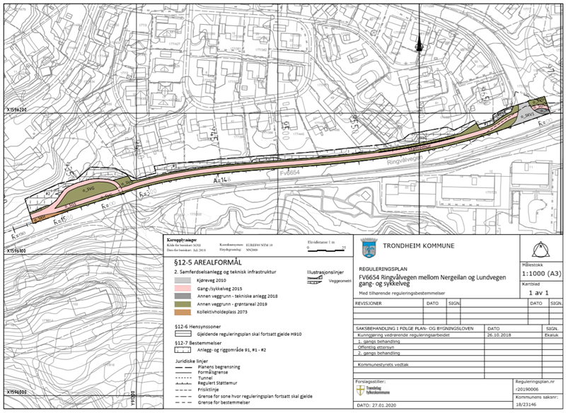 Ringvålvegen, gang- og sykkelveg.