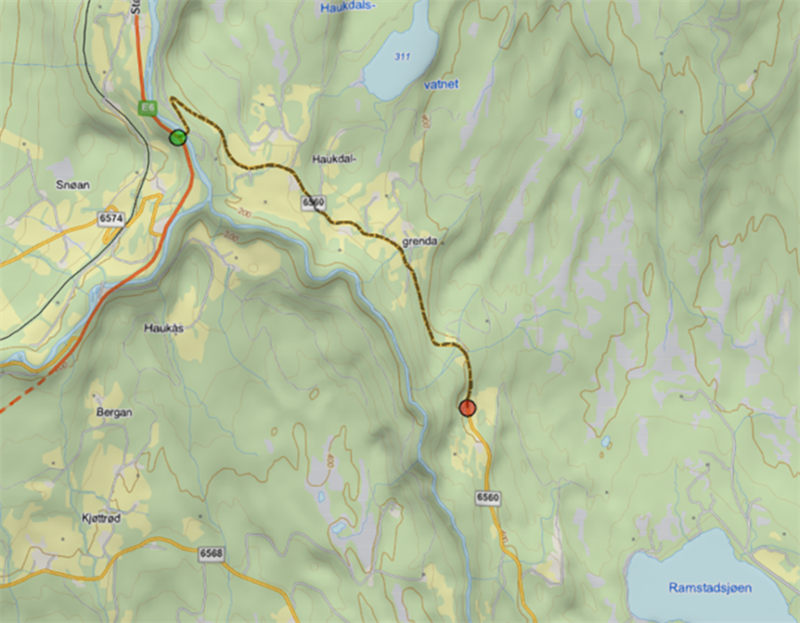 Kart over området.