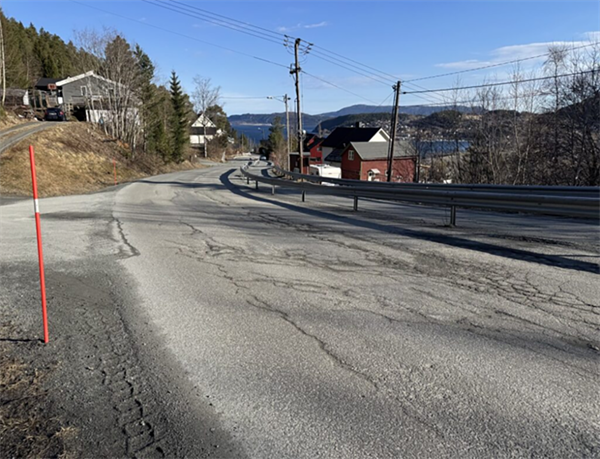 Bildet av deler av veien mellom Hommelvik og Stordalen