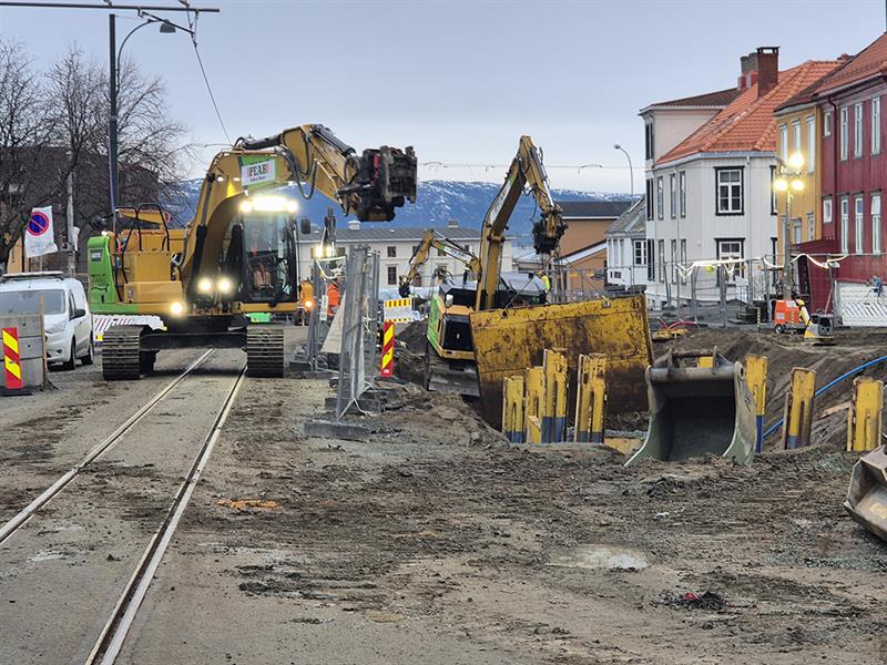 Graving av VA- grøft. Bilde