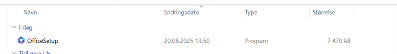 Skjermbilde. Klikk på officesetup